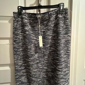 Max Studio Textured Blue and White Pencil Skirt